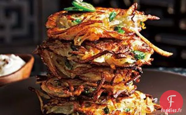 Latkes De Coriandre-jalapeno À La Crème Sure Chipotle