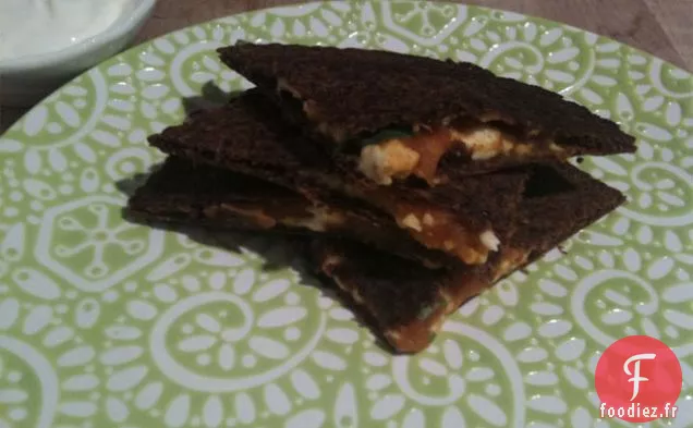 Semaine Végétarienne : Quesadilla À La Citrouille, À La Feta Et À La Coriandre
