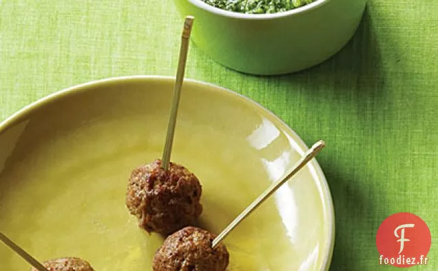 Mini Boulettes d'Agneau au Chutney Coriandre-Menthe