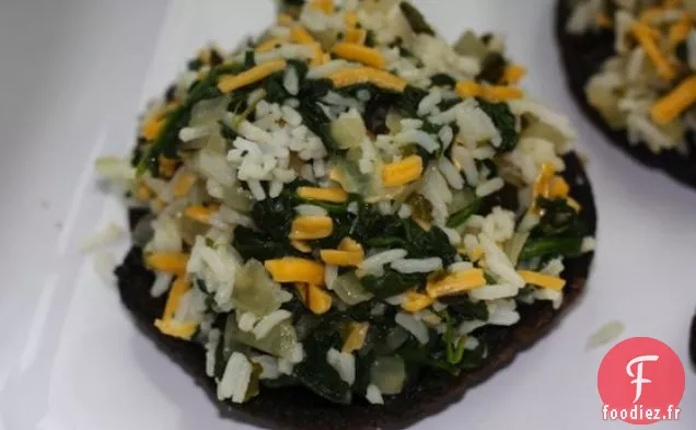 Portobellos Farcis au Cheddar Poblano