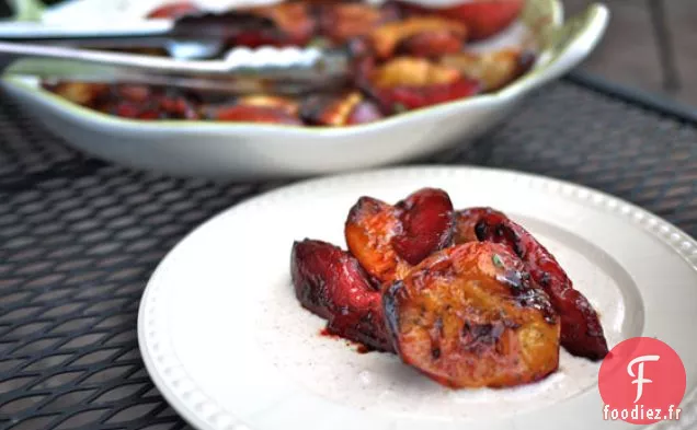 Pêches au Basilic Au Miel Grillées