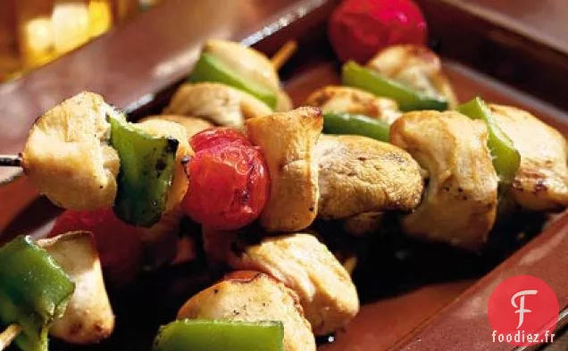 Brochettes de Poulet et Légumes