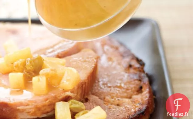 Steak De Jambon Avec Glaçage À L'Orange