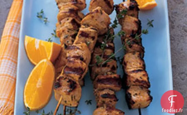 Brochettes De Porc À L'Orange Et Au Thym