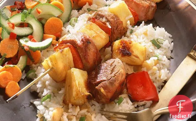 Brochettes de Porc et d'Ananas