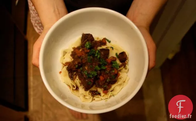 Ragoût De Bœuf Mijoté Au Vin Rouge