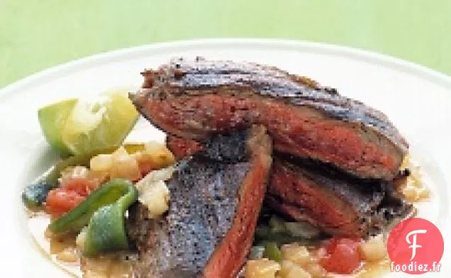 Jupe Steak À La Sauce Poblano