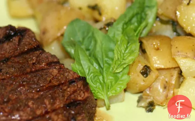 Surlonge Frottée Au Cumin Et Pommes De Terre Rôties Au Basilic