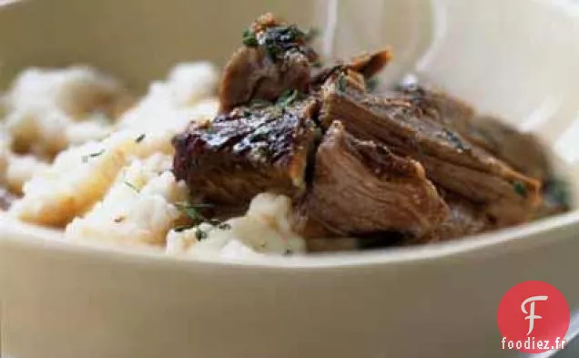 Boeuf Rôti Lentement avec Purée de Pommes de Terre Crémeuse