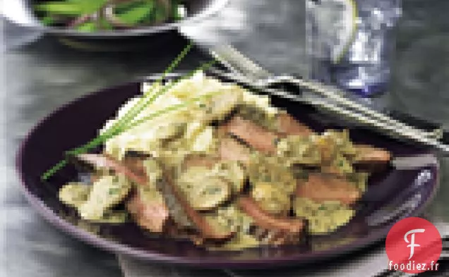 Steaks De Cour Avec Sauce Aux Champignons Et Au Poivre