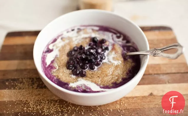 Bouillie d'Amarante aux Myrtilles et à la Crème