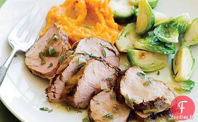 Filet de Porc Grillé avec Sauce à la Sauge aux Pommes
