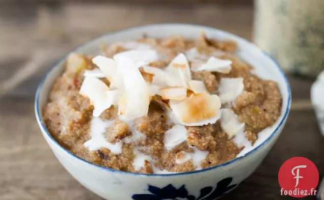 Bouillie d'Amarante à la Rhubarbe à la Noix de coco