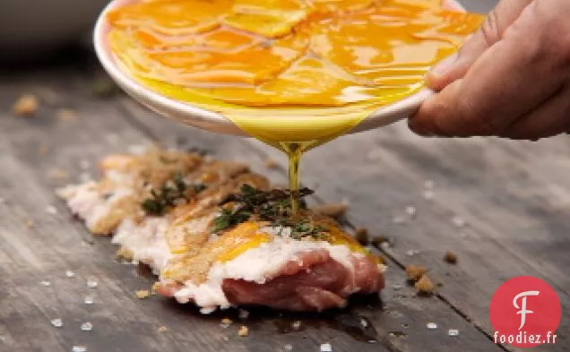 Filet De Porc Avec Cassonade Brûlée, Confit D'Orange Et Thym