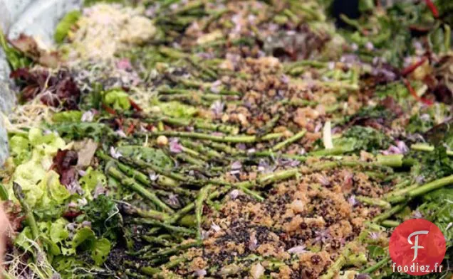 Salade De Légumes Verts Aux Asperges, Amarante Douce Et Ail Vert