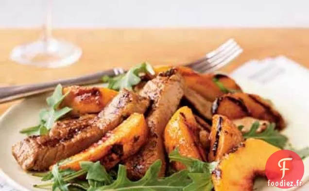 Pêches et Porc Grillés