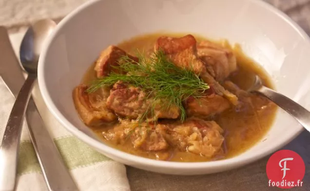 Épaule De Porc Braisée Au Cidre, Fenouil Et Pomme