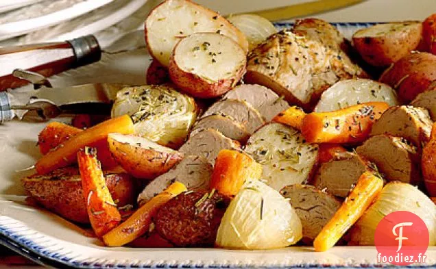 Légumes Rôtis au Four et Porc