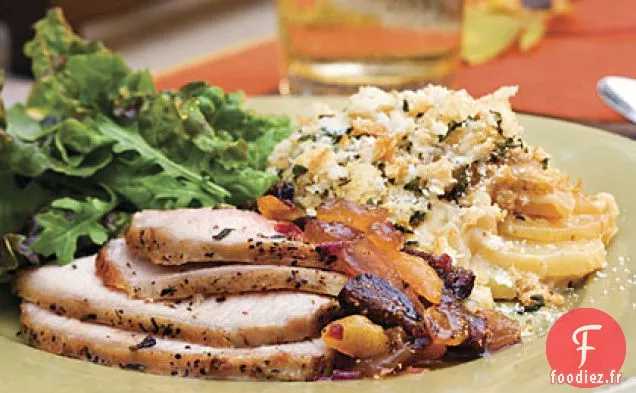 Rôti De Porc Grillé Avec Compote De Fruits