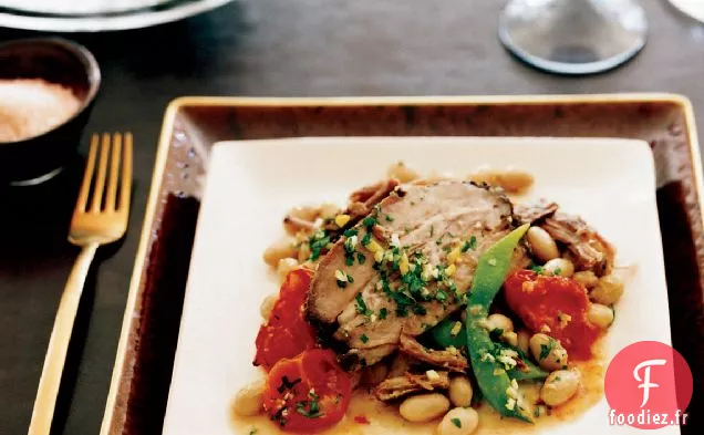 Épaule de Porc Cuite Lentement aux Tomates Cerises