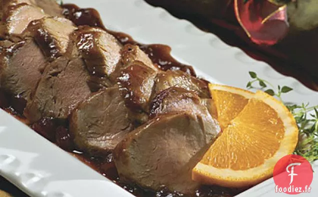 Filet De Porc Glacé à l'Orange et aux Canneberges