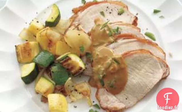 Longe De Porc Sauce Moutarde Et Courge Sautée