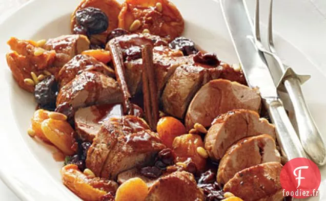 Porc Rôti aux Fruits Secs et Sauce au Porto
