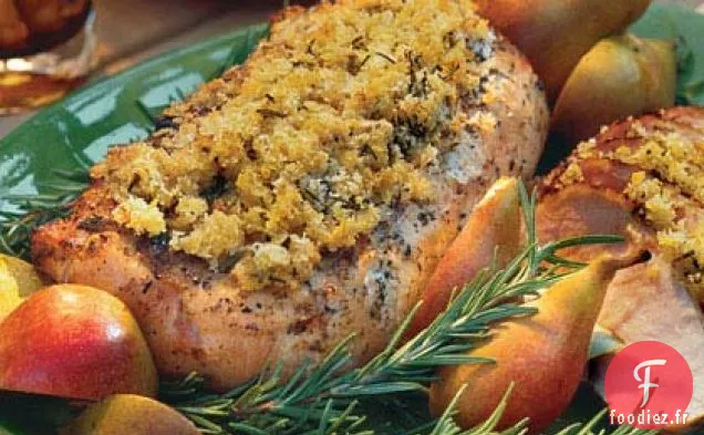 Longe De Porc Grillée Avec Croûte De Chapelure Au Romarin