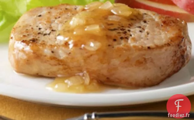 Côtelettes De Porc Sauce Au Cidre Et À L'oignon