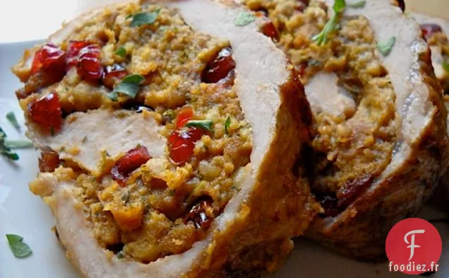 Longe de Porc Farcie aux Canneberges et Noix