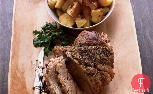 Épaule de Porc Rôtie au Fenouil et Pommes de Terre