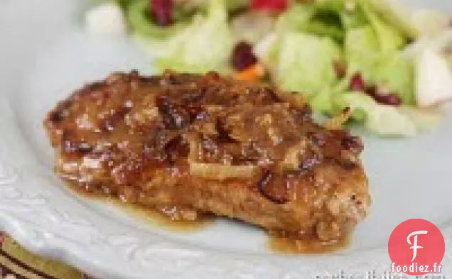 Côtelettes de Porc Au Beurre de Pommes Sucrées et Salées