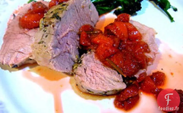Filet De Porc À La Sauce Chardonnay Aux Fraises