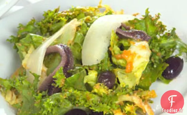 Salade Verte Aux Olives, Sauce Manchego & Romesco