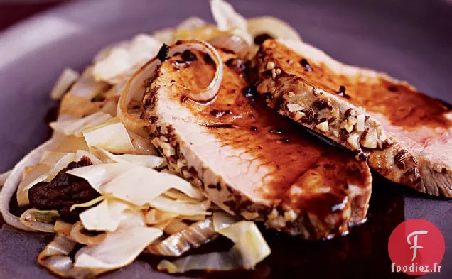 Longe de Porc Rôtie à la Sauce Armagnac-Pruneaux