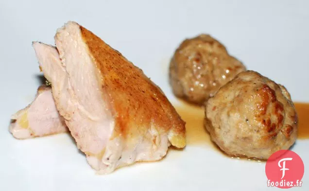 Poitrine De Perdrix Et Boulettes À La Sauce Tokaji