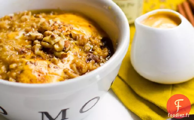 Flocons D'Avoine À Tarte À La Citrouille Omega Boost Avec Crème à la Citrouille