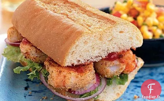 Po'boy aux crevettes au Ketchup épicé