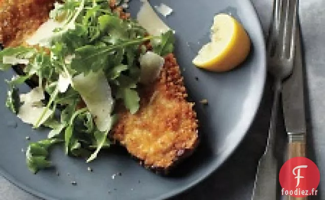 Aubergines Panées À La Roquette Et Au Parmesan