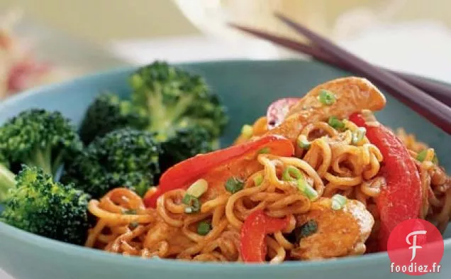 Poulet et Nouilles à la Sauce aux Arachides