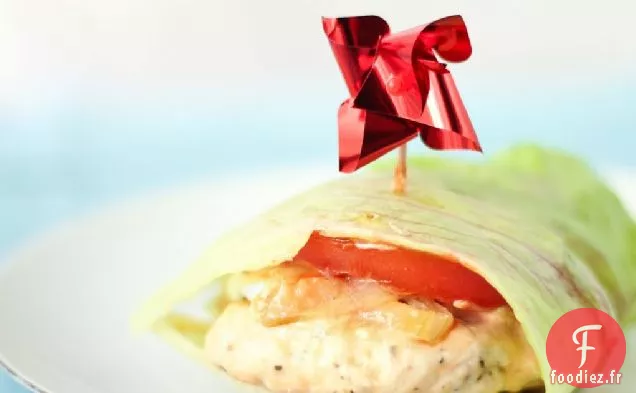 Hamburgers de Dinde Enrobés de Laitue et Fromage de Chèvre