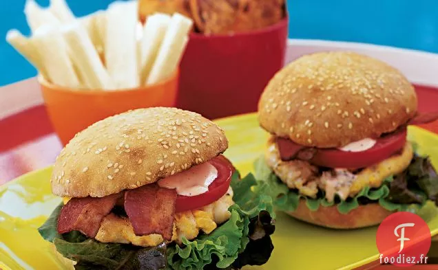 Burgers de Pétoncles et Bacon de Maïs avec Mayo épicée