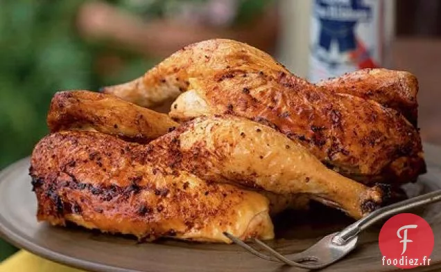 Poulet en Canette de Bière avec Sauce Barbecue au Cola