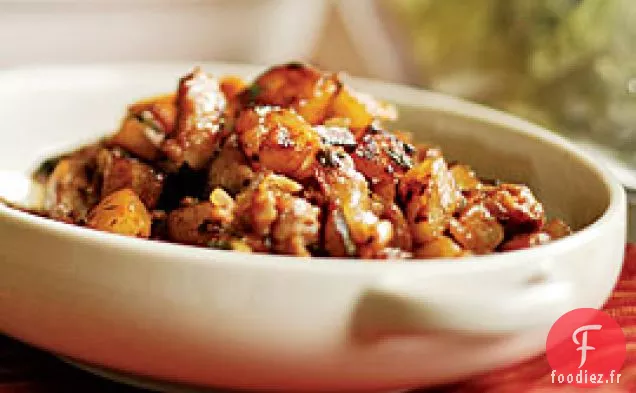 Sautés aux Saucisses, Pommes de Terre et Pommes