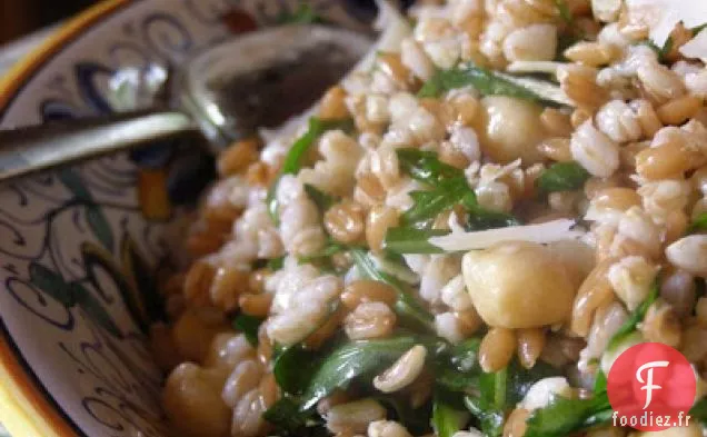 Salade de Farro, Pois Chiches et Roquette