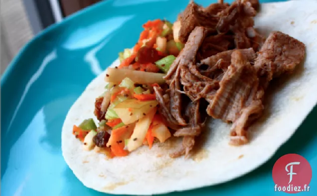 Tortillas de Porc effiloché braisé à la Root Beer