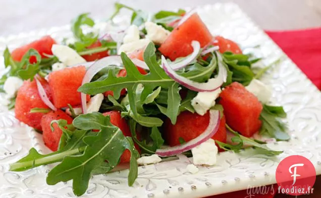 Salade De Roquette Et De Feta À La Pastèque