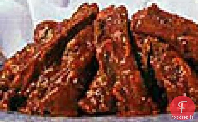 Côtes de Bœuf Grillées avec Sauce Barbecue Sucrée et Collante