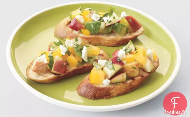Salsa De Roquette, Tomate Jaune Et Nectarine