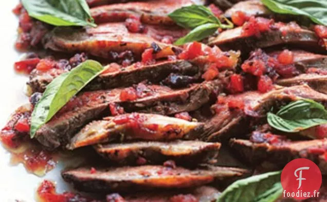 Gigot d'Agneau Grillé au Beurre et Vinaigrette Tomate-Fenouil